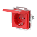 SCHUKO® Steckdosen-Einsatz Safety+ mit Klappdeckel rot - Busch-balance® SI