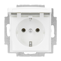 SCHUKO® Steckdosen-Einsatz mit Klappdeckel ohne Spreize alpinweiß -