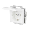 SCHUKO® Steckdosen-Einsatz mit Klappdeckel ohne Spreize alpinweiß -