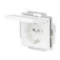 SCHUKO® Steckdosen-Einsatz mit Klappdeckel ohne Spreize alpinweiß -