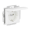 SCHUKO® Steckdosen-Einsatz mit Klappdeckel ohne Spreize alpinweiß -