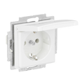 SCHUKO® Steckdosen-Einsatz mit Klappdeckel ohne Spreize alpinweiß -
