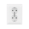 SCHUKO® Doppelsteckdose Komplettabdeckung ohne Spreize alpinweiß -
