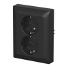 SCHUKO® Doppelsteckdose Komplettabdeckung schwarz matt - Busch-balance® SI