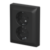 SCHUKO® Doppelsteckdose Komplettabdeckung Safety+ ohne Spreize schwarz matt -
