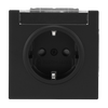 SCHUKO® Steckdose Safety+ mit Beschriftungsfeld schwarz matt - Busch-art linear®