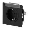 SCHUKO® Steckdose Safety+ mit Beschriftungsfeld schwarz matt - Busch-art linear®