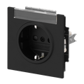 SCHUKO® Steckdose Safety+ mit Beschriftungsfeld schwarz matt - Busch-art linear®