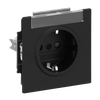 SCHUKO® Steckdose Safety+ mit Beschriftungsfeld schwarz matt - Busch-art linear®