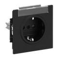 SCHUKO® Steckdose Safety+ mit Beschriftungsfeld schwarz matt - Busch-art linear®