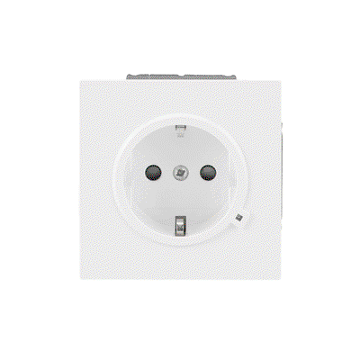 SCHUKO® Steckdosen-Einsatz Safety+ mit LED Kontrolllicht /grün studioweiß -