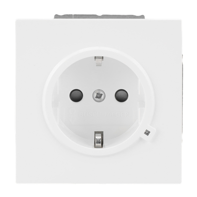 SCHUKO® Steckdosen-Einsatz Safety+ mit LED Kontrolllicht /grün studioweiß -
