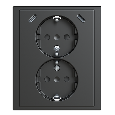 SCHUKO® USB-Doppelsteckdose Safety+ mit 2x USB C
