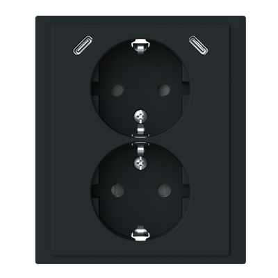 SCHUKO® USB-Doppelsteckdose Safety+ mit 2x USB C
