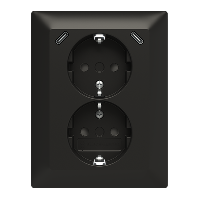 SCHUKO® USB-Doppelsteckdose Safety+ mit 2x USB C