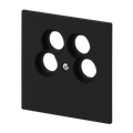 Zentralscheibe TV / SAT 4-fach schwarz - Busch-art linear®