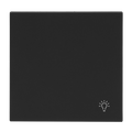 Wippe mit Aufdruck Symbol "Licht" für Schalter/Taster, 1-fach schwarz matt -