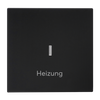Wippe mit Aufdruck Heizung mit kleiner roter Kalotte für Taster, 1-fach schwarz