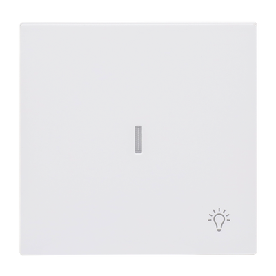 Wippe mit Aufdruck Symbol "Licht" mit kleiner transparenter Kalotte für Taster,