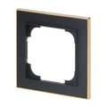 Abdeckrahmen mit Dekorring 1-fach schwarz matt/gold - Busch-art linear®