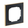 Abdeckrahmen mit Dekorring 1-fach schwarz matt/gold - Busch-art linear®   