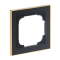 Abdeckrahmen mit Dekorring 1-fach schwarz matt/gold - Busch-art linear®