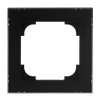 Abdeckrahmen mit Dekorring 1-fach schwarz matt/chrom - Busch-art linear®   