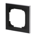 Abdeckrahmen mit Dekorring 1-fach schwarz matt/chrom - Busch-art linear®