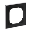 Abdeckrahmen mit Dekorring 1-fach schwarz matt/chrom - Busch-art linear®   