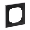 Abdeckrahmen mit Dekorring 1-fach schwarz matt/chrom - Busch-art linear®