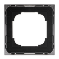 Abdeckrahmen mit Dekorring 1-fach schwarz matt/chrom - Busch-art linear®