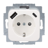 SCHUKO® USB-Steckdosen-Einsatz Safety+ mit USB A/C alpinweiß - Reflex SI   