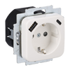 SCHUKO® USB-Steckdosen-Einsatz Safety+ mit USB A/C alpinweiß - Reflex SI   