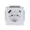 SCHUKO® USB-Steckdosen-Einsatz Safety+ mit USB A/C alusilber - Plattform 63   