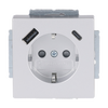 SCHUKO® USB-Steckdosen-Einsatz Safety+ mit USB A/C alusilber - Plattform 63   