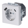 SCHUKO® USB-Steckdosen-Einsatz Safety+ mit USB A/C alusilber - Plattform 63   