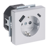 SCHUKO® USB-Steckdosen-Einsatz Safety+ mit USB A/C alusilber - Plattform 63   