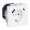 SCHUKO® USB-Steckdosen-Einsatz Safety+ mit USB A/C studioweiß - Plattform 63   
