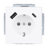 SCHUKO® USB-Steckdosen-Einsatz Safety+ mit USB A/C studioweiß matt - Plattform