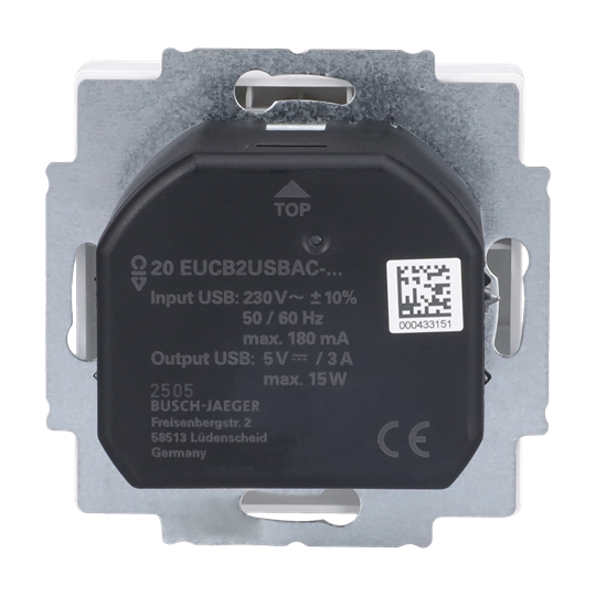 SCHUKO® USB-Steckdosen-Einsatz Safety+ mit USB A/C studioweiß matt - – Bild 2 von 4