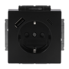 SCHUKO® USB-Steckdosen-Einsatz Safety+ mit USB A/C schwarz matt - Plattform 63 