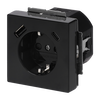 SCHUKO® USB-Steckdosen-Einsatz Safety+ mit USB A/C schwarz matt - Plattform 63 