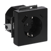 SCHUKO® USB-Steckdosen-Einsatz Safety+ mit USB A/C schwarz matt - Plattform 63 