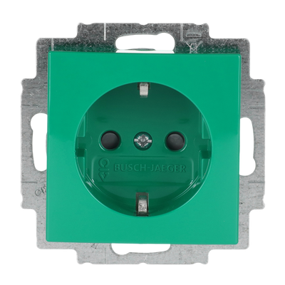 SCHUKO® Steckdosen-Einsatz Safety+ grün - Busch-balance® SI