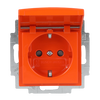 SCHUKO® Steckdosen-Einsatz Safety+ mit Klappdeckel orange - Busch-balance® SI