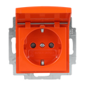 SCHUKO® Steckdosen-Einsatz Safety+ mit Klappdeckel orange - Busch-balance® SI
