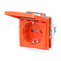 SCHUKO® Steckdosen-Einsatz Safety+ mit Klappdeckel orange - Busch-balance® SI