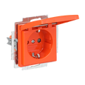 SCHUKO® Steckdosen-Einsatz Safety+ mit Klappdeckel orange - Busch-balance® SI