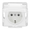SCHUKO® Steckdosen-Einsatz IP44 Safety+ mit Klappdeckel alpinweiß -