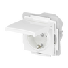 SCHUKO® Steckdosen-Einsatz IP44 Safety+ mit Klappdeckel alpinweiß -